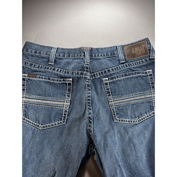 Ariat M2 Jeans 38X36 Medium Wash Relaxed Bootcut Cowboy Rodeo Whisker Denim Work - Picture 12 of 16
